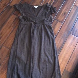 Brown empire waist dress
